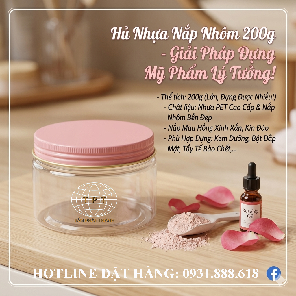 HỦ NHỰA NẮP NHÔM HỒNG 